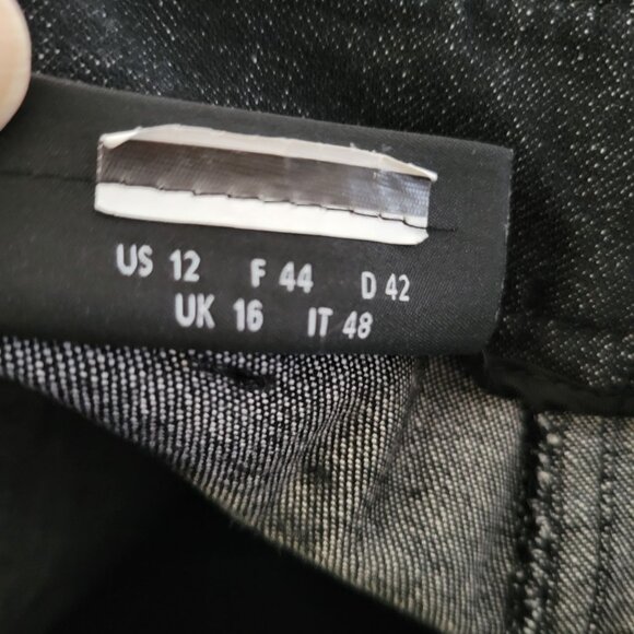 Akris Womens Charcoal Gray jeans size 12 tapered Cotton Demin Mid Rise stretch - Picture 3 of 10